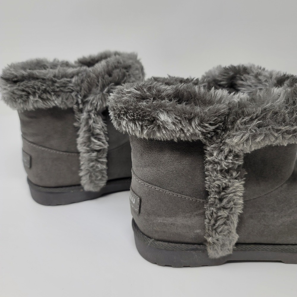 Makalu YADRA Grey Gray Faux Fur‎ Lined Winter Ankle Boots Booties Women's Size 8 - Picture 5 of 10